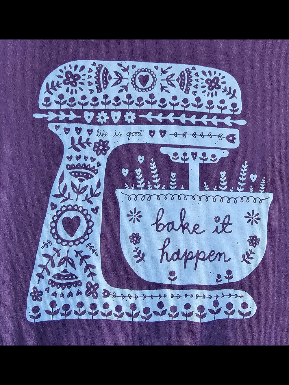 Life Is Good Purple Short Sleeve Tee with White Mixer Graphic